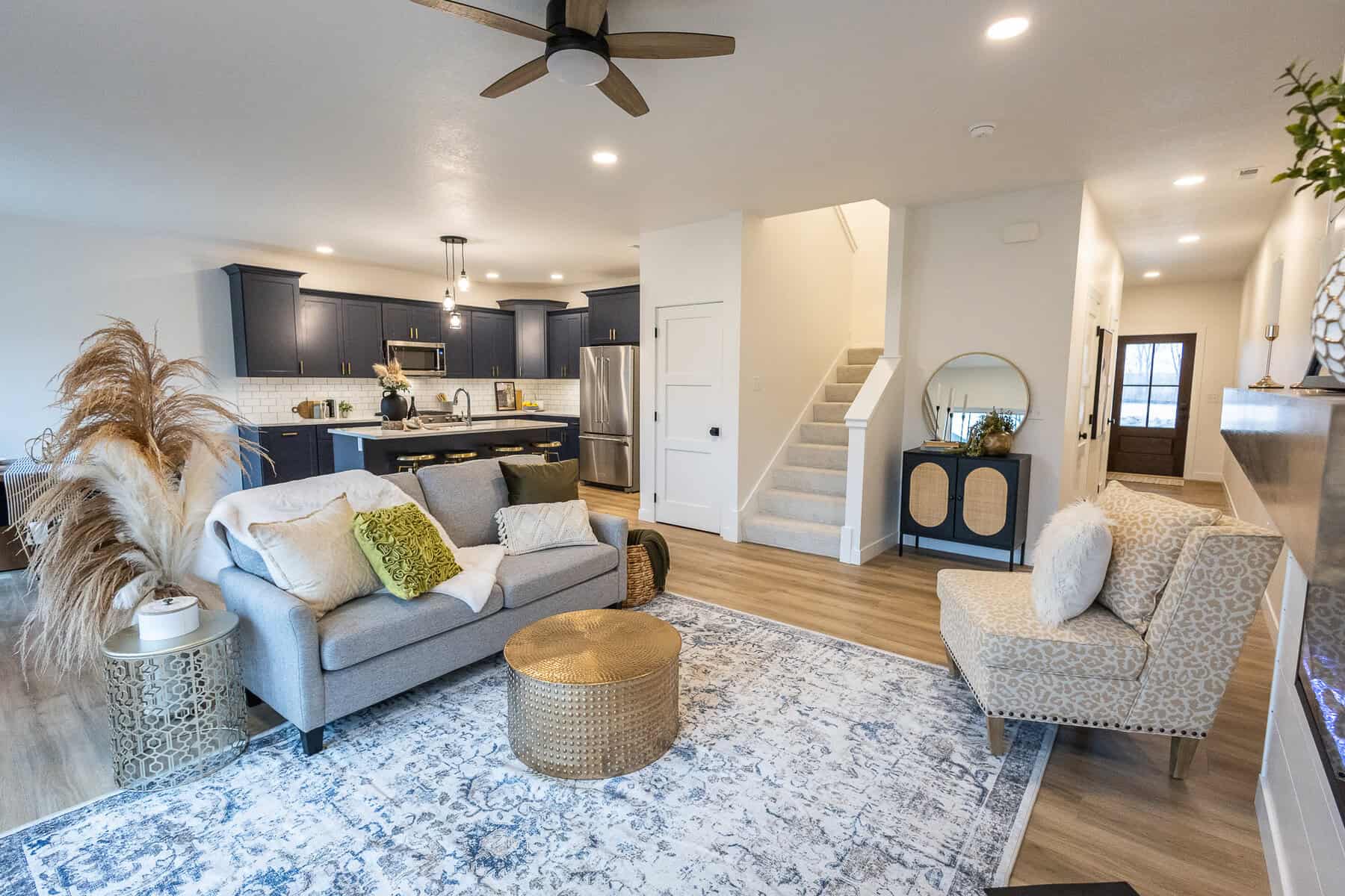 Open-concept living room and kitchen