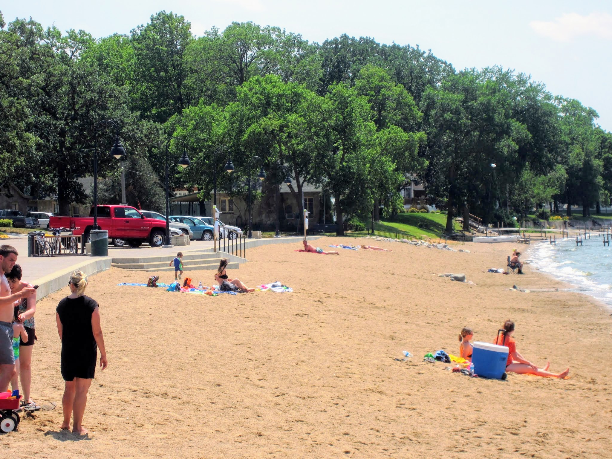 City Beach and Bandshell in downtown Clear Lake Iowa